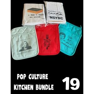 Pop Culture Potholder & Towel- Brand New - Great Gift - Vendor Show Filler